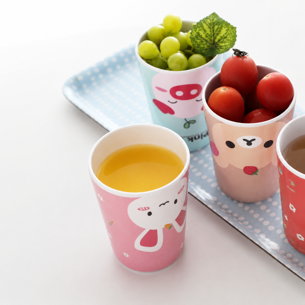 Reusable Cartoon Animal Pattern Drinking Cups, Lightweight Children Beverage Cups