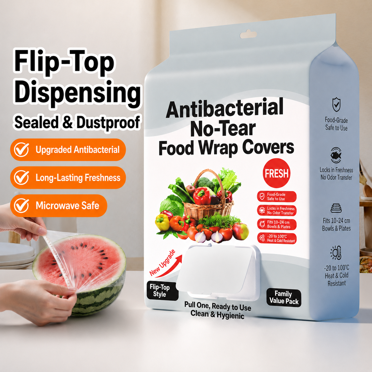 Antibacterial Food Wrap Covers – Reusable Freshness Seal Covers
