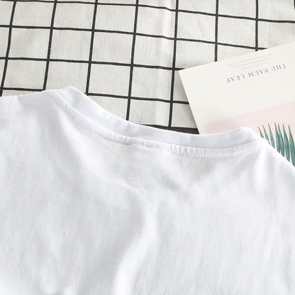 Letter Print Cotton T Shirt Fashion Brand Short Sleeve Tops Man Women Summer New Cool Tees Loose Men's Clothing