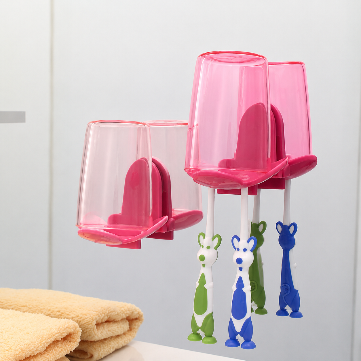 Cute Mouse Bathroom Toothbrush Holder Set