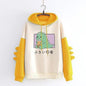 Elegant Oversized Hoodies Women Fashion Splice Dinosaur Print Sweatshirt Tops Casual Long Sleeve Clothes casualSpring Autumn Long Sleeve Dinosaur Sweatshirt Cartoon Design Cute Hoodies for Teens Girls