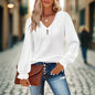Plus Size Women's V-Neck Solid Top