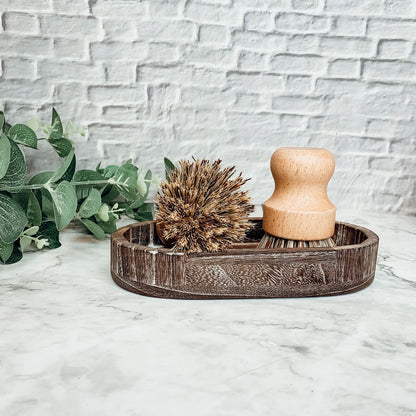 Natural Sisal Dish And Pot Scrub Brush All Natural Beech Wood Ergonomic Handle
