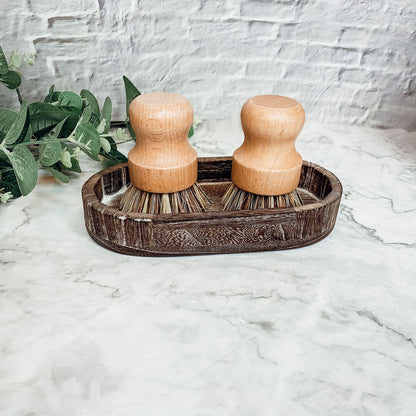 Natural Sisal Dish And Pot Scrub Brush All Natural Beech Wood Ergonomic Handle
