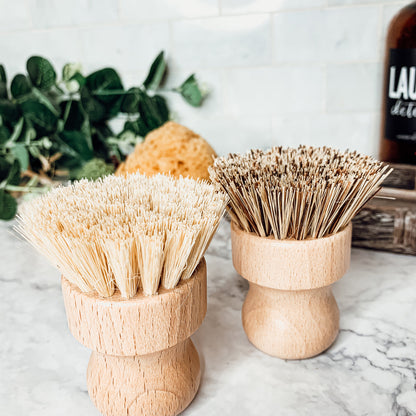 Natural Sisal Dish And Pot Scrub Brush All Natural Beech Wood Ergonomic Handle
