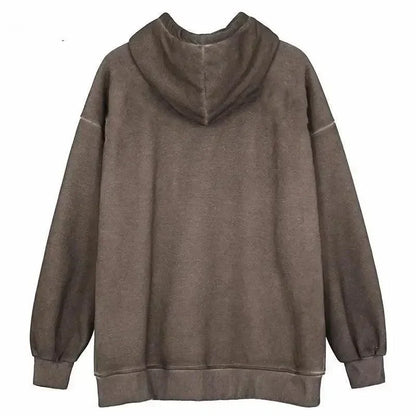 New Trendy Vintage Hip Hop Streetwear Women Hoodies Angel Dark Print Zipper Jacket Coat Hooded Top Clothes Men Women Punk Outwear